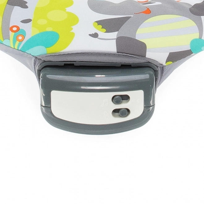 Vibrating Baby Bouncer Happy Tropical Grey