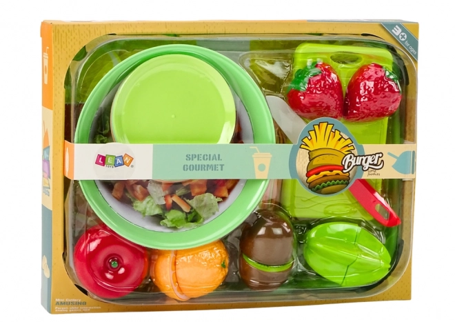 Fruit Cutting Playset with Salad and Utensils