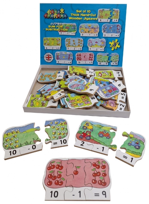 Subtraction Wooden Puzzle 30 Pieces by Just Jigsaws