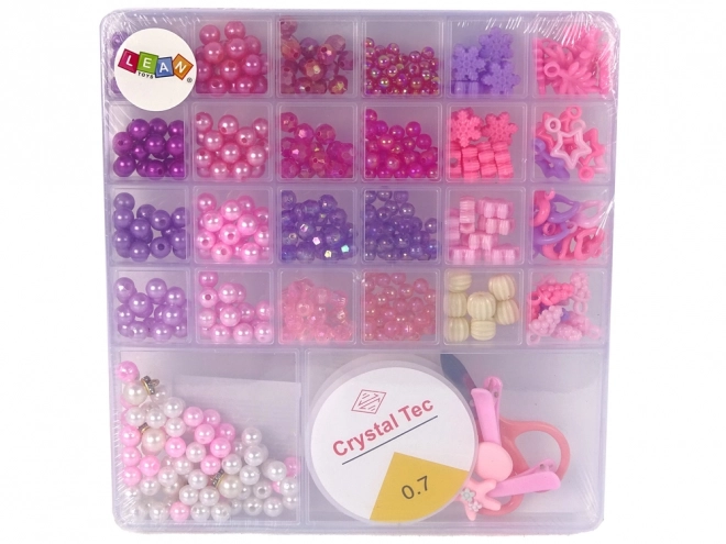 Jewelry Making Bead Set with Pink Charms