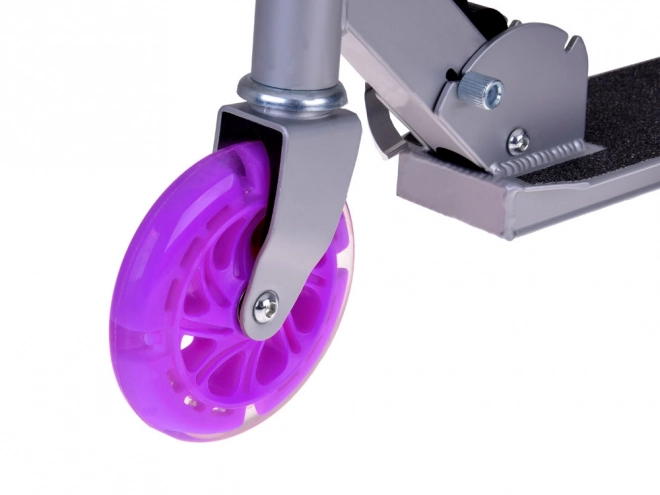 Foldable Children's Scooter with Light-Up Wheels – Purple