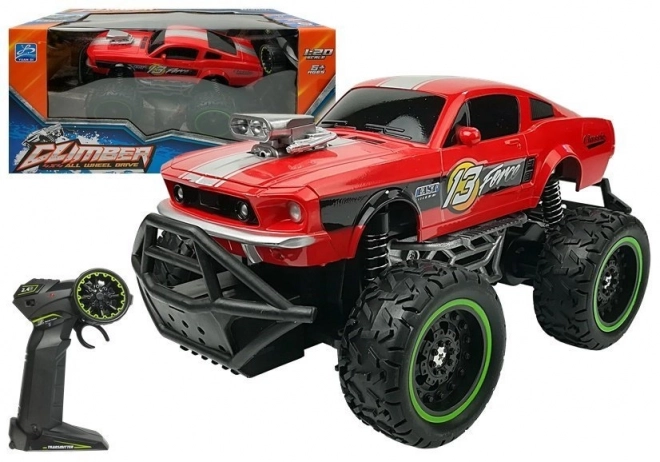 Remote Control Off-Road Car with High Red Wheels