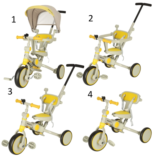 Yellow and Black Trike Fix V4 with Canopy – Yellow-grey