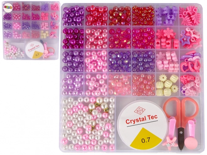 Jewelry Making Bead Set with Pink Charms