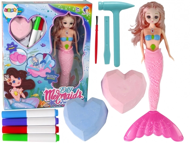 DIY Pink Mermaid Treasure Archaeological Kit