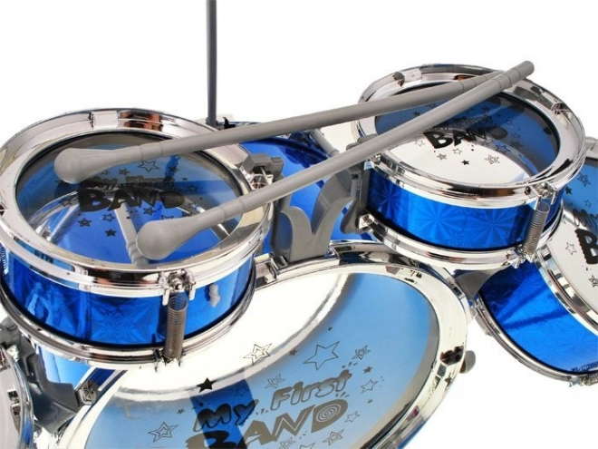 5-Piece Drum Set with Stool – blue