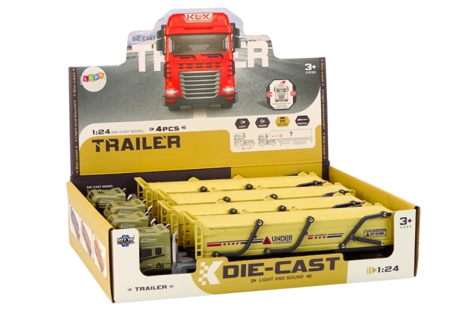 Brown Truck with Trailer Sound and Light 1:24 Scale