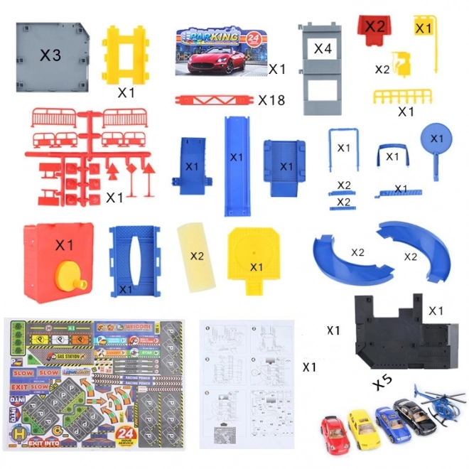 Woopie Multilevel Parking Garage with Car Wash and Helicopter