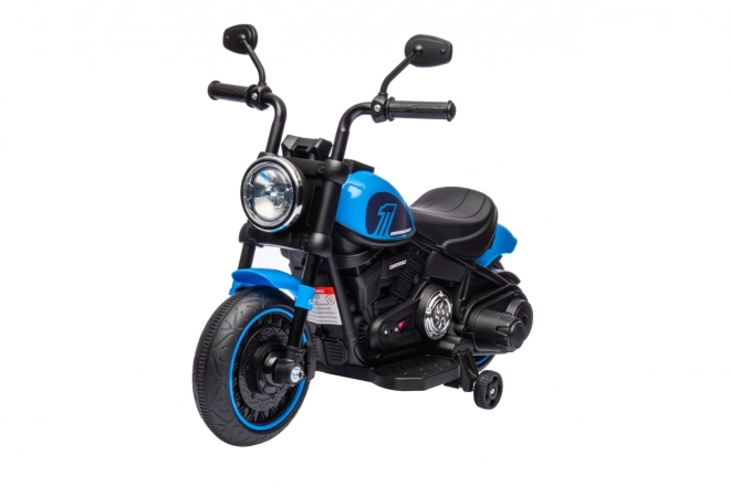 Kids Electric Chopper Motorcycle Blue with FM Radio and Audio Panel