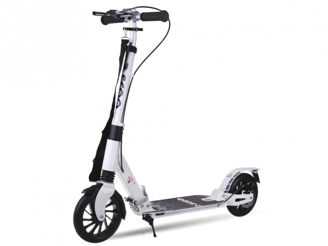 Large Foldable City Scooter with Suspension and Brakes – White