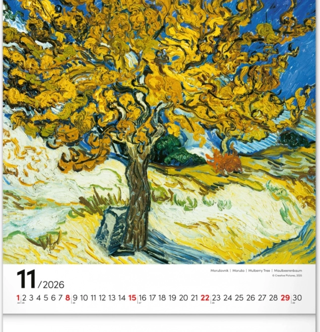 Calendario da parete Vincent van Gogh 2026