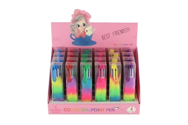 Colorful Plush Pen with Six Colors