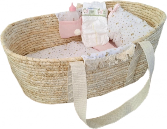 Moses' Basket for Llorens Dolls with Bedding and Accessories