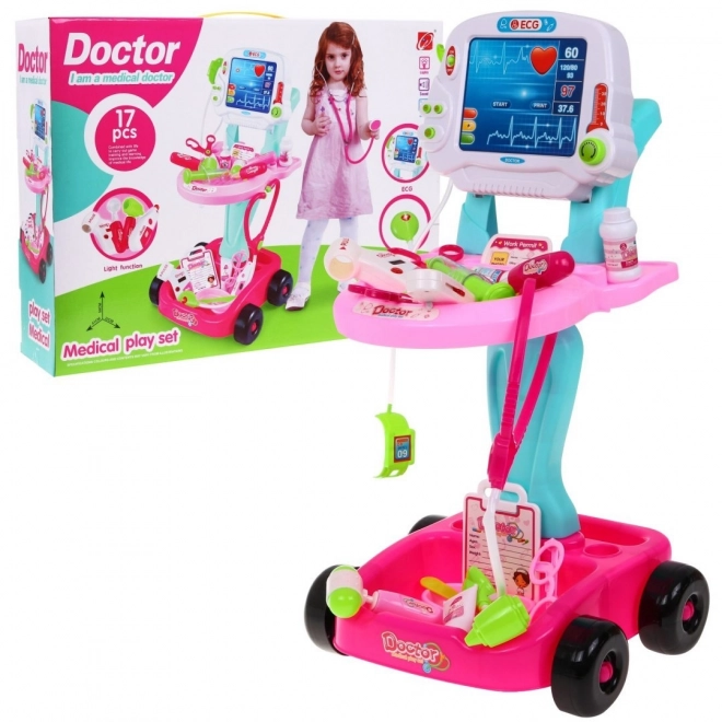 Kids Doctor Play Cart Pink