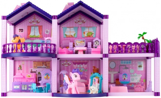 Dollhouse with Ponies Villa