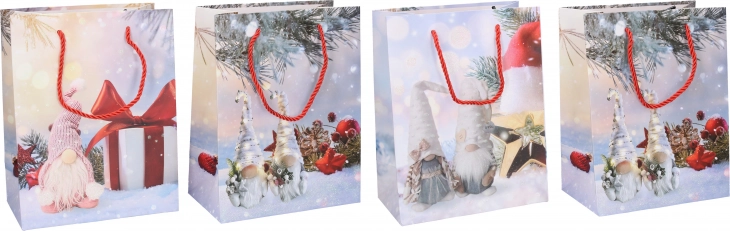Christmas gift bag, size S, 24 × 18 × 10 cm (4 designs)