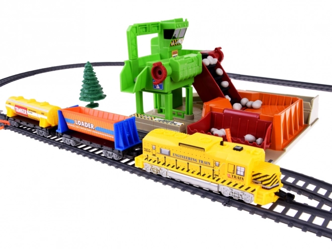 Large Electric Train Playset with 320cm Quarry Track