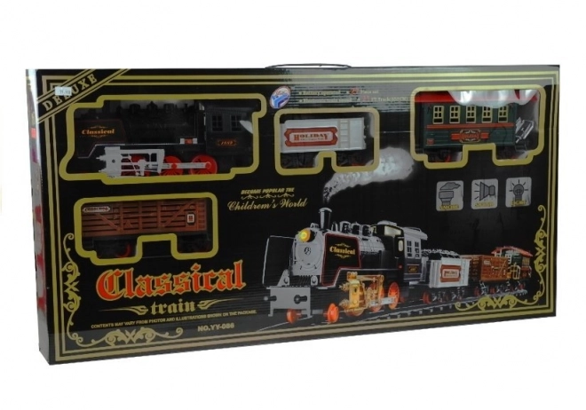 Large Electric Train Set with Glowing Carriages