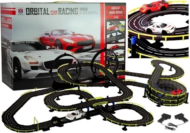 Racing Track with Slot Cars Set