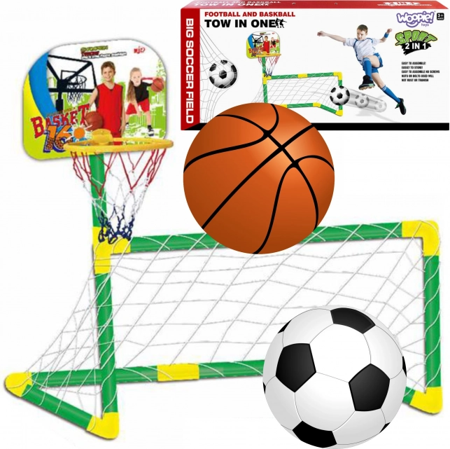 Sportset 2-in-1 Kinder basketbal en voetbal Woopie