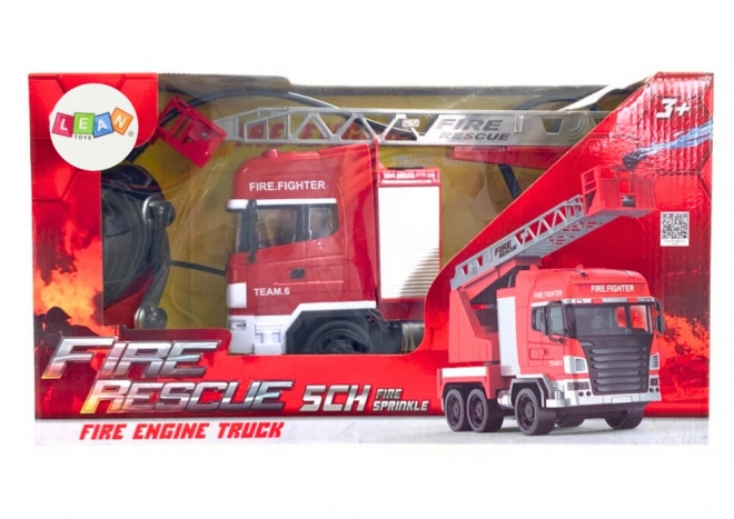 Remote Control Fire Truck with Extendable Ladder and Water Spray