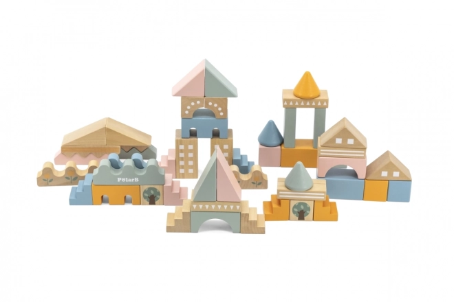 Wooden Building Blocks Set 50 Pieces