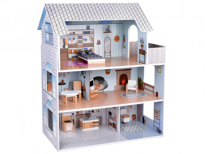 Charming Wooden Dollhouse with Furniture