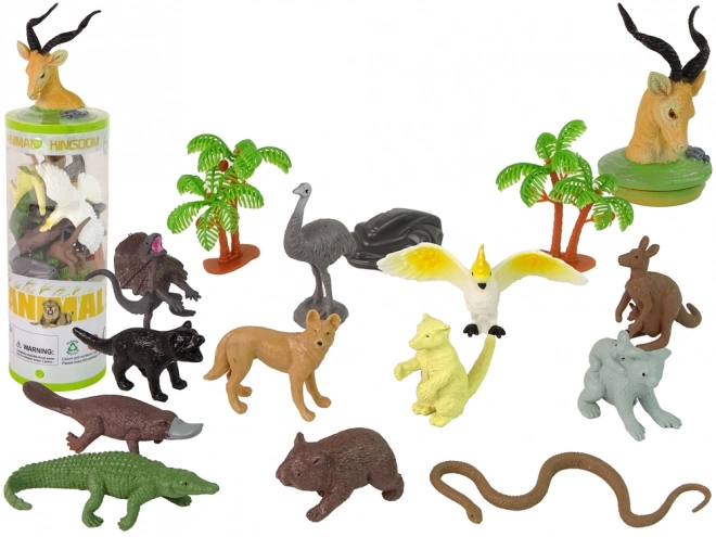 Australia Animal Figures Playset with Accessories in a Tube