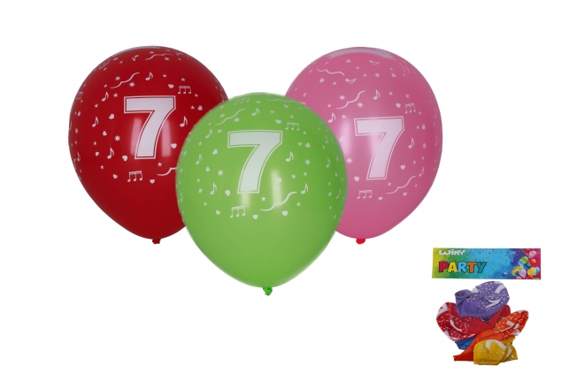 Inflatable Balloon Set with Number 7 - 5 Pieces