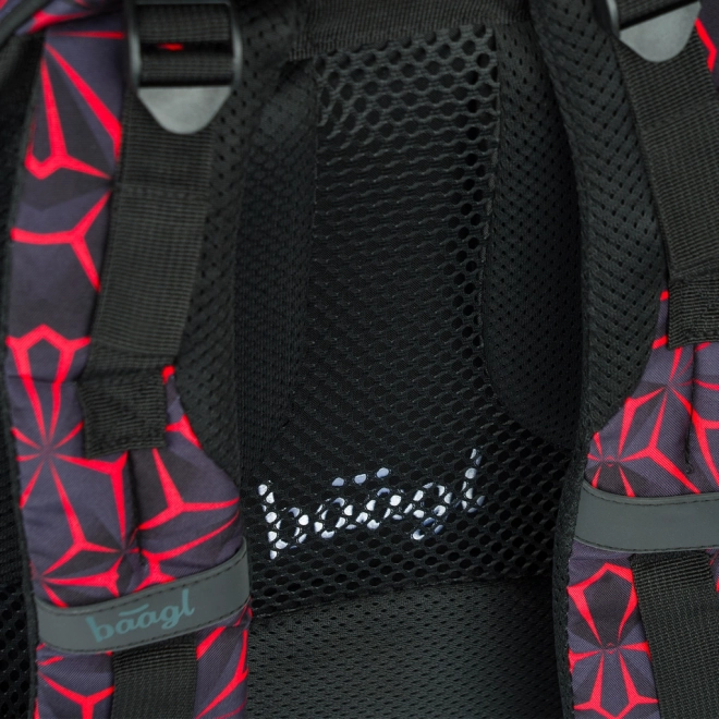 Baagl School Backpack Core Red Polygon