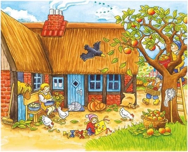 Wooden Farm Seasons Puzzle Blocks