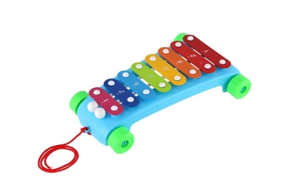 Colorful Children's Xylophone on Wheels