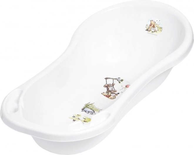 Baby Bath Tub Winnie with Plug, White