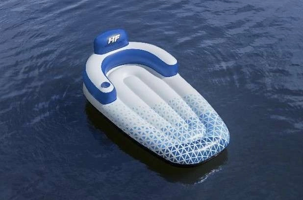 Inflatable Pool Float with Backrest and Cup Holder