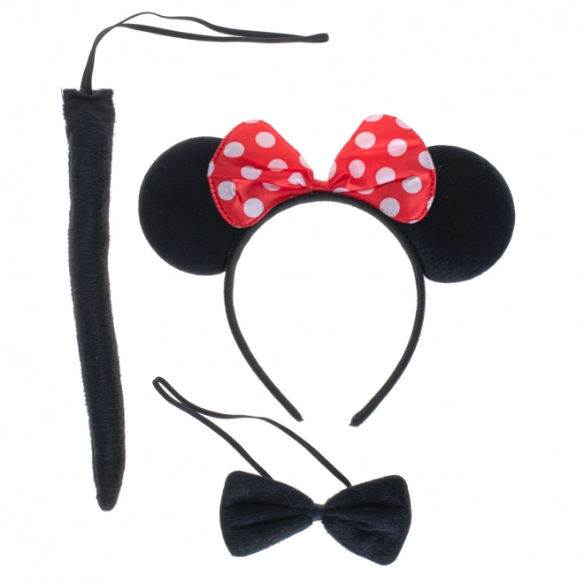 Mouse Costume Set With Bow Headband, Tail And Bowtie