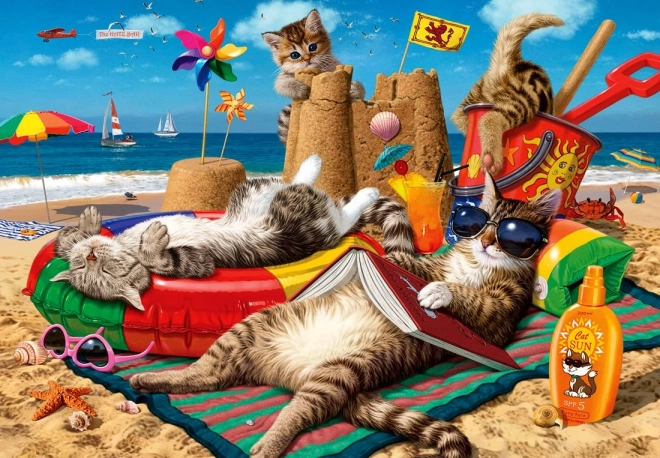 Anatolian Cats on the Beach Puzzle 260 Pieces