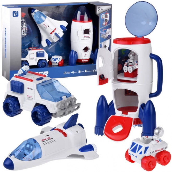 Cosmic Exploration Playset with Rocket and Astronaut Figures