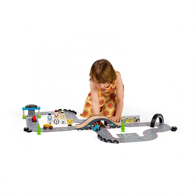 Bigjigs Racing Day Wooden Track Set