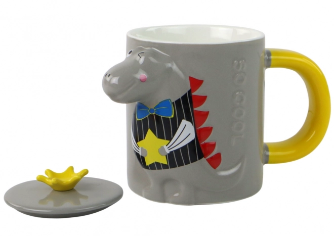 Ceramic Mug With Dinosaur Lid