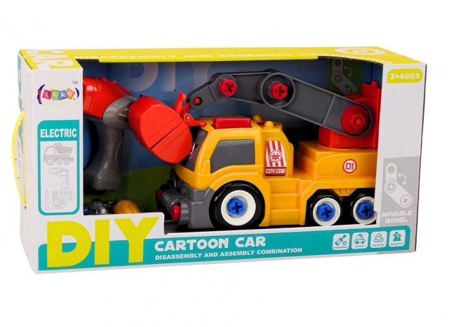 Cartoon DIY Crane Truck Orange