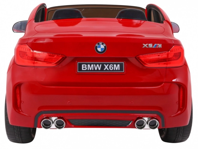 BMW X6M XXL pro 2 děti Červený lak + dálkové ovládání + eko kůže + bezpečnostní pásy + pomalý rozjezd + MP3 + LED