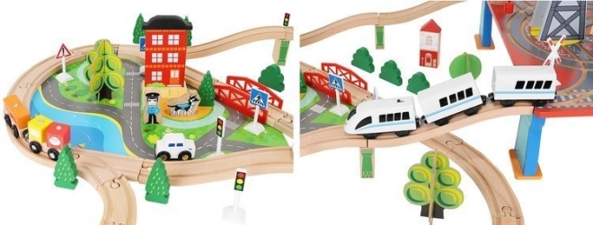 Wooden Battery Operated Train Set