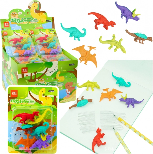 Sada gumiček na gumování Dinozaury 6ks