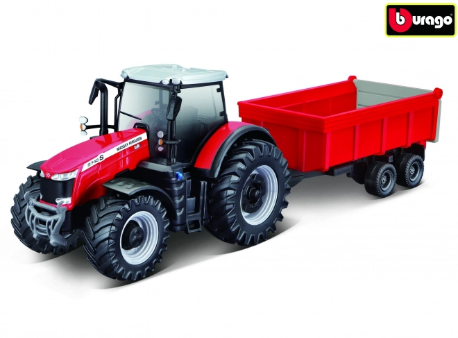 Bburago Massey Ferguson Tractor with Trailer