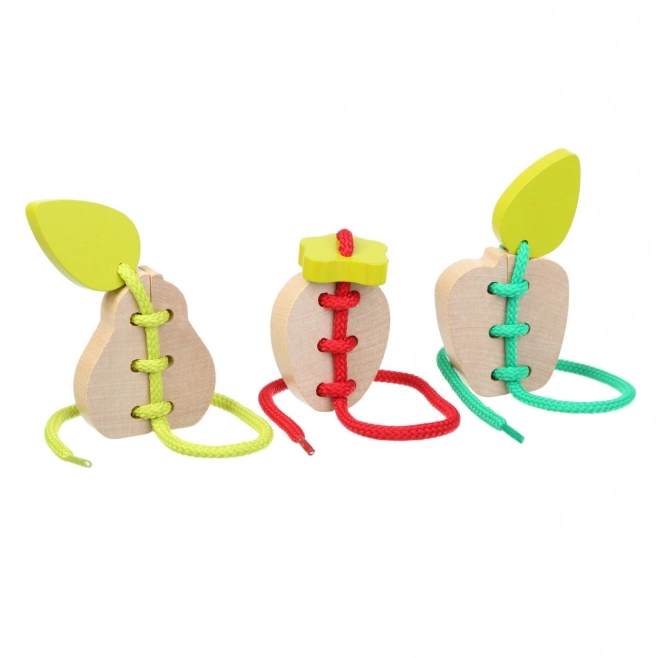 Cubika Wooden Fruit Lacing Toy Set