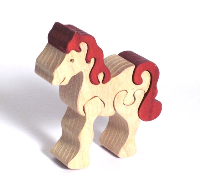 Wooden Insert Puzzle Small White Horse