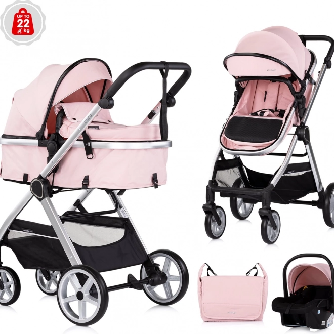 Chipolino Vista Stroller 2in1 Pink Marshmallow
