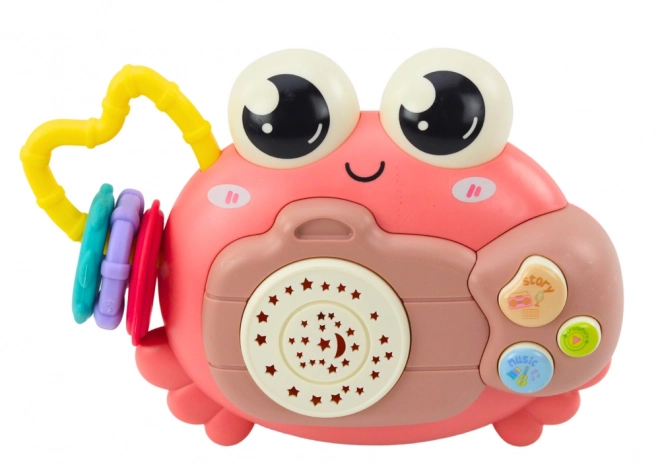 Crab Camera Rattle Projector Sounds Pink Battery