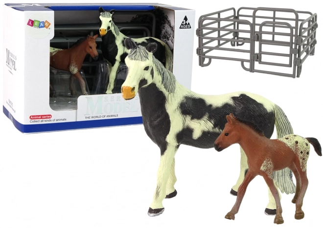 Horse and Foal Playset with Fence