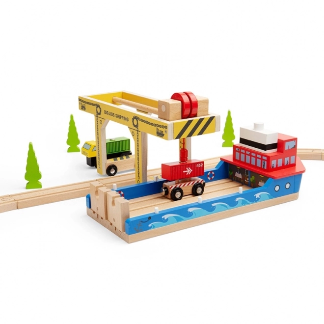 Wooden Portal Crane by Bigjigs Rail